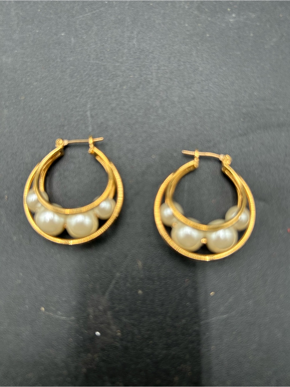 Gold Pearl Hoop Earrings - Elegant Women's Jewelry